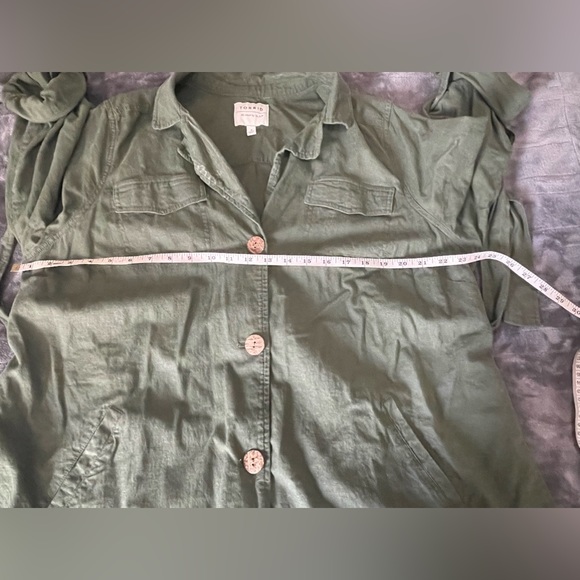 Torrid Green Linen Blend Utility Tab Sleeve Jacket Size 2 - Picture 4 of 10